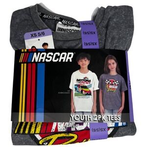 NASCAR Racing Youth 2PK Tees Shirts XS 5/6‎ Daytona 500 Embroidered Short Sleeve